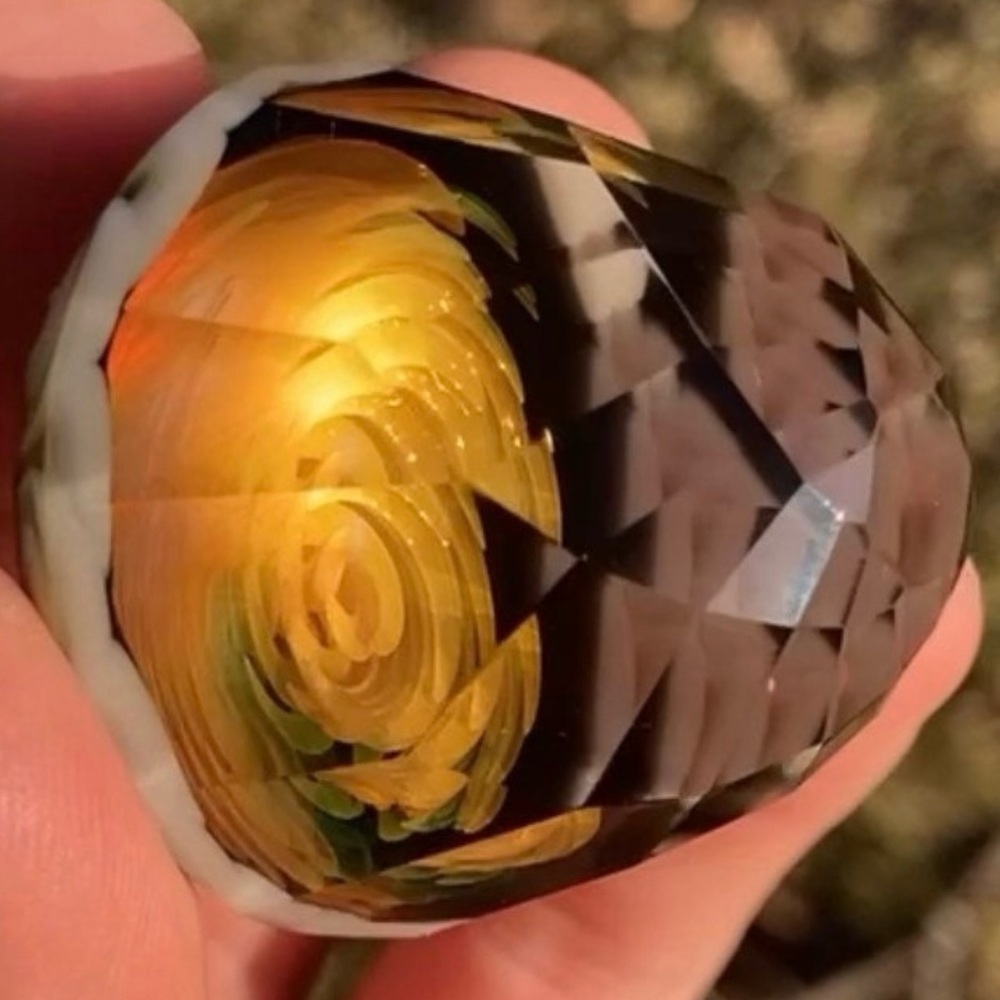 Hunter Read OOAK "Spiral Refraction" Art Glass Marble